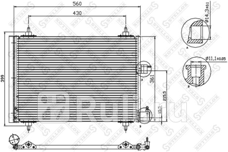 Радиатор кондиционера citroen xsara 1.4-2.0i hdi 1.9d 97- STELLOX 10-45057-SX  для Разные, STELLOX, 10-45057-SX
