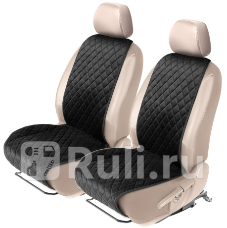 Накидка из алькантары на переднее сиденье автомобиля, autoflex, комплект 2 шт. цвет черный. AutoFlex 91042 для Автотовары, AutoFlex, 91042