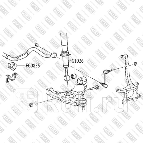 Сайлентблок задней поперечной тяги toyota land cruiser prado 150 rav4 fj cruiser 06- lexus gx nx 09- FIXAR FG1026  для Разные, FIXAR, FG1026